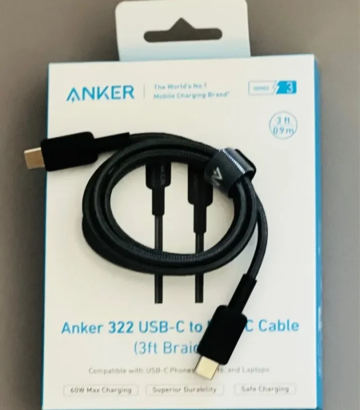 Anker 322 USB-C to USB-C Cable (3ft Braided)